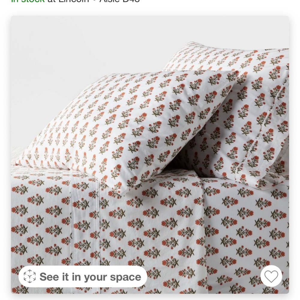 Threshold White and Orange Sheet Set with Soft Design